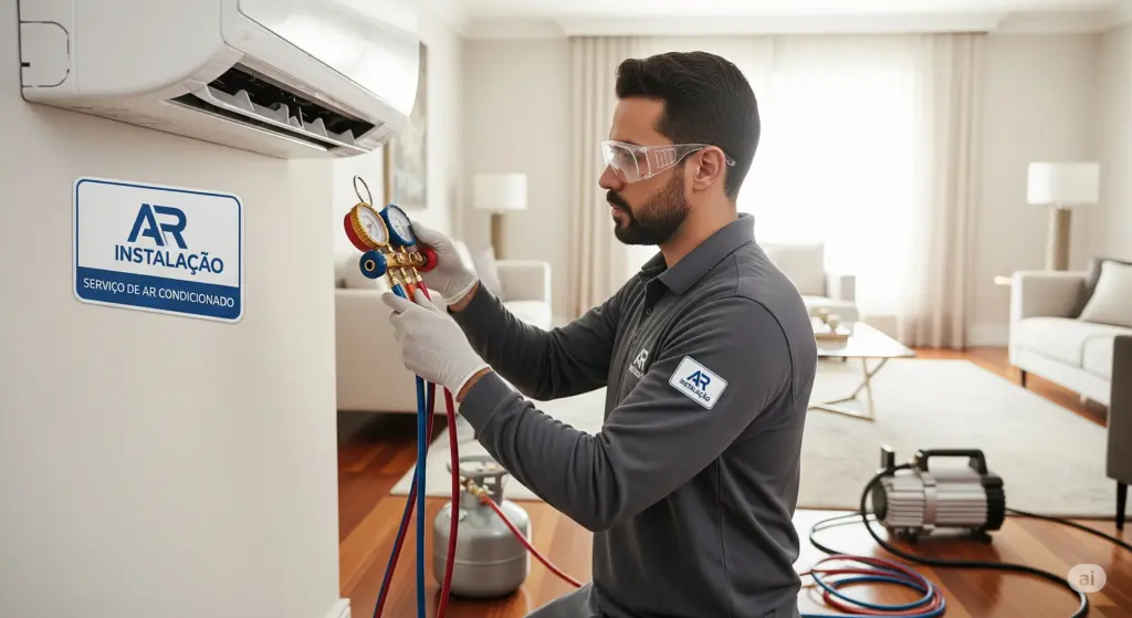 Troca de Gás Refrigerante de Ar-Condicionado